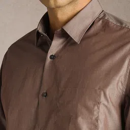 Louis Philippe Men Solid Spread Collar Pure Cotton Formal Shirt image 5