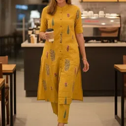 DIVASTRI Women Floral Printed Regular Kurta with Trousers-image-79