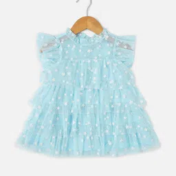 Allen Solly Junior Girls Flutter Sleeve A-Line Layered Dress-image-45