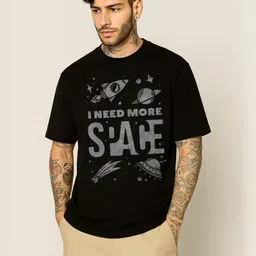 Be Crazy Men Typography Printed Drop-Shoulder Sleeves Cotton Longline T-shirt-picture-40