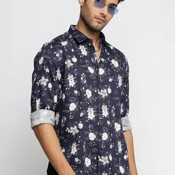 SHOWOFFFF Men Smart Slim Fit Floral Printed Casual Shirt-picture-15