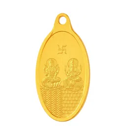 Aisshpra 24Kt Gold Lakshmi Ganesha Coin Pendant - 1 g-picture-20