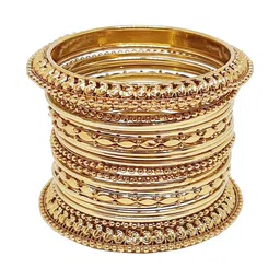 CHRISHAN Set Of 18 Gold-Plated Bangles-picture-22