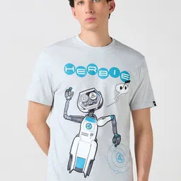 Bewakoof AIR Men Graphic Printed Round Neck Pure Cotton T-shirt-image-88