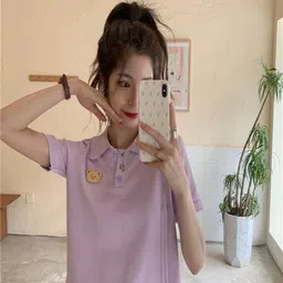 DressBerry Polo Collar Crop T-shirt-image-4