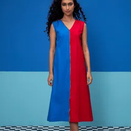 Stylefables Women Colourblocked A-Line Midi Dress-picture-30
