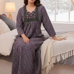 MAYA PRINT Checked Maxi Nightdress-picture-20