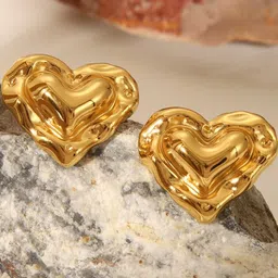 AKISON JEWELS Women Stainless Steel Heart Shaped Earrings-image-95