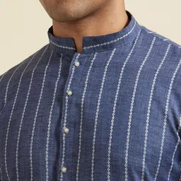 Diwas by Manyavar Men Striped Festive Straight Kurta image 5