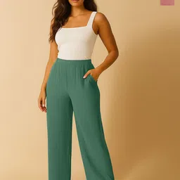 Fabflee Women Pack Of 2 Straight Fit Parallel Trousers-image-49