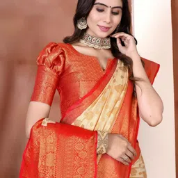 jayant creation Beige Art Silk Barasi Sarees-picture-36