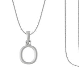 AKSHAT SAPPHIRE Kids Alphabet O Pendant with Chain - 92.5% purity-image-2
