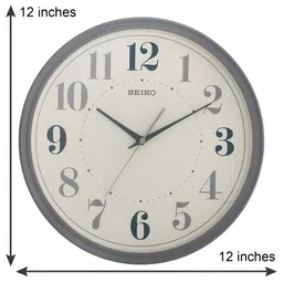 SEIKO Grey Round Shaped Contemporary Analogue Wall Clock image 2