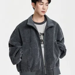 HERE&NOW Men Spread Collar Self Design Bomber Jacket-picture-39