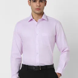 Van Heusen Men Regular Fit Spread Collar Textured Cotton Formal Shirt-picture-33