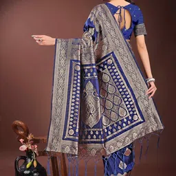 HERE&NOW Ethnic Motifs Zari Silk Blend Heavy Work Saree image 5