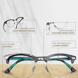 LEGEND EYEWEAR Unisex Mirrored Lens & Black Round Sunglasses with image 5