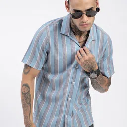 SHOWOFF Men Comfort Opaque Striped Casual Shirt-picture-40