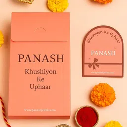 PANASH 3-Pcs Gold-Plated Kundan-Studded Thread Rakhi With Ceramic Mug & Roli Chawal image 4