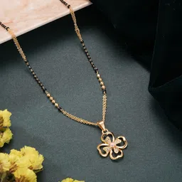 Aadvik Designs Gold-Plated Artificial Stones Studded & Beaded Mangalsutra-picture-33