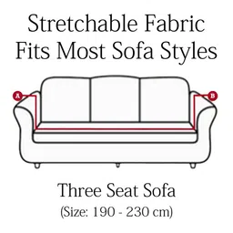 Aura Green Stretchable Three Seater Sofa Cover With 2 Single Seater Sofa Cover image 2