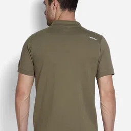 Wildcraft Men Olive Green Polo Collar T-shirt image 4