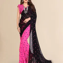 Moda Rapido Polka Dot Printed Half and Half Saree-picture-14