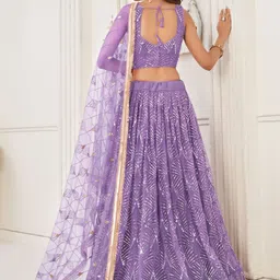 Ethniqlo Embellished Mirror Work Semi-Stitched Lehenga & Blouse With Dupatta image 2