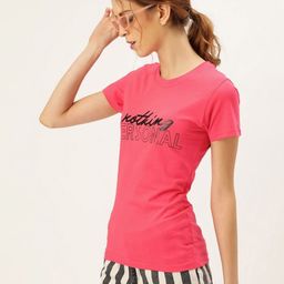 Moda Rapido Women Typography Printed Pockets Slim Fit T-shirt-picture-13