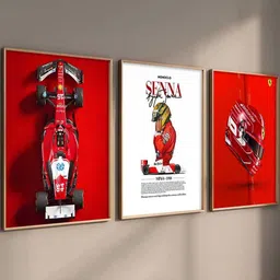 Kotart Brown & Red 3 Pieces Sports Car Printed Wooden Wall Arts-picture-39