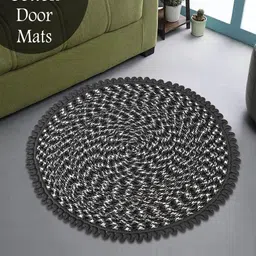 Aura 4-Pcs Red & Grey Spiral Round Doormat image 2