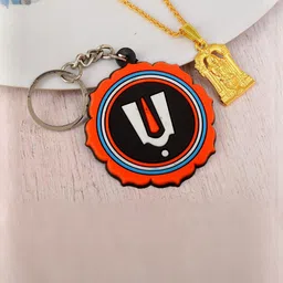 DZINETRENDZ Gold-Plated Pendant & Chain With Key Chain-image-24