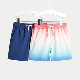 Marks & Spencer Boys Pack of 2 Regular Fit Mid-Rise Shorts-picture-39