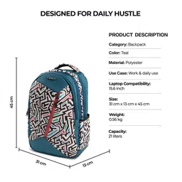 Timus Unisex Geometric Laptop Backpack image 4