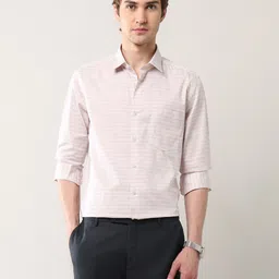 Arrow Men Slim Fit Geometric Spread Collar Cotton Formal Shirt-image-11