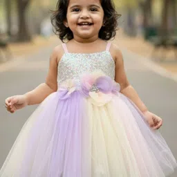 Lagorii Embellished Applique Net Fit & Flare Dress image 3