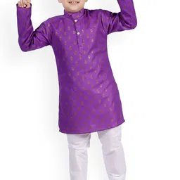 BAESD Boys Floral Embroidered Regular Kurta with Trousers-picture-41