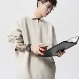 HERE&NOW Men Longline Pullover Sweater-picture-35