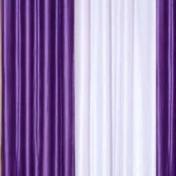 BELLA TRUE White & Purple 3 Pieces Ripple Fold Window Curtains image 2