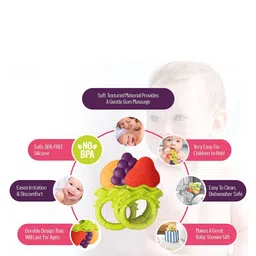 Joy Buzz Kids Pack Of 2 Baby Rattle & Fruit Teether image 2