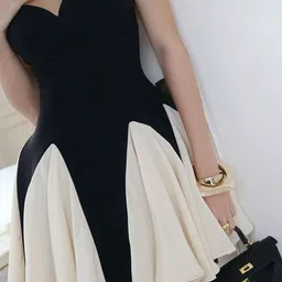 StyleCast Satin Fit & Flare Dress image 3