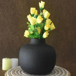 SONE KEY CHIDIYA Black Textured Decorative Metal Vases-picture-33