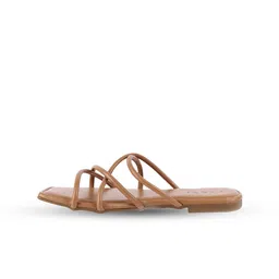 CANVI - TAKE CHANGE TO MAKE CHANGE Women Leather Open Toe Flats image 4