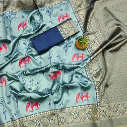 SHRIADINATH Ethnic Motifs Silk Blend Handloom Saree image 3