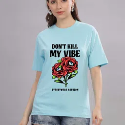 FALTU.CO Women Printed Drop-Shoulder Sleeves Pure Cotton T-shirt-picture-14