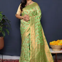 amirat Woven Design Zari Pure Silk Banarasi Saree-image-28