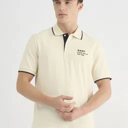 GANT Men Typography Printed Polo Collar Cotton T-shirt-picture-27