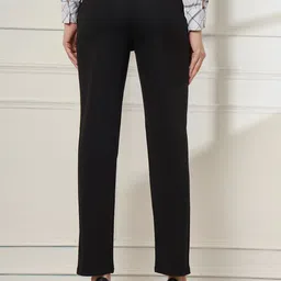 FITHUB Women Slim Fit High-Rise Wrinkle Free Trousers image 4
