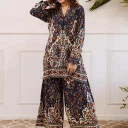 Sangria Women Floral Printed Kurti with Palazzo-image-54