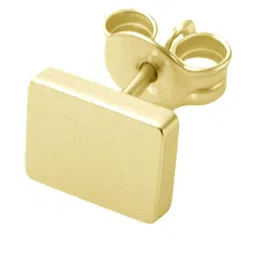 Roadster Golden Men Brass Rectangle Single Stud Earring image 2